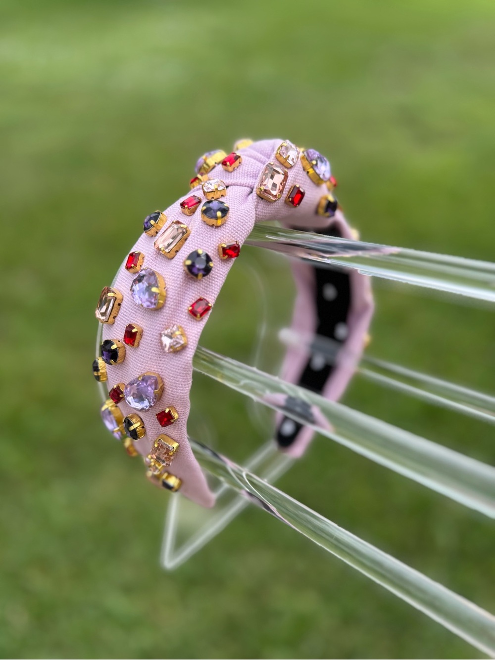 Lele Sadoughi x Atlantic Pacific Embellished Pink Jeweled Headband